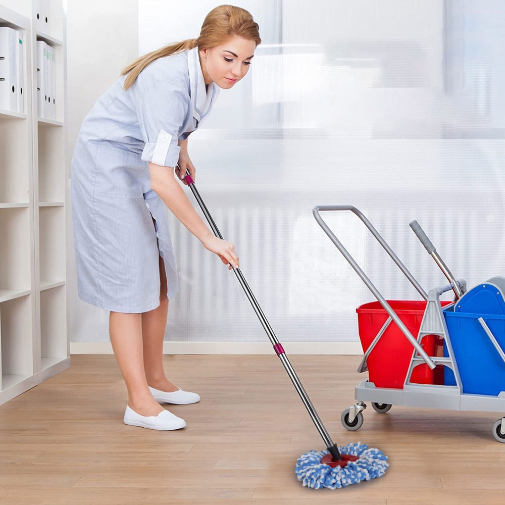 Spinning Mop Pole Handle Replacement 360° Rotating without Microfiber Mop Heads