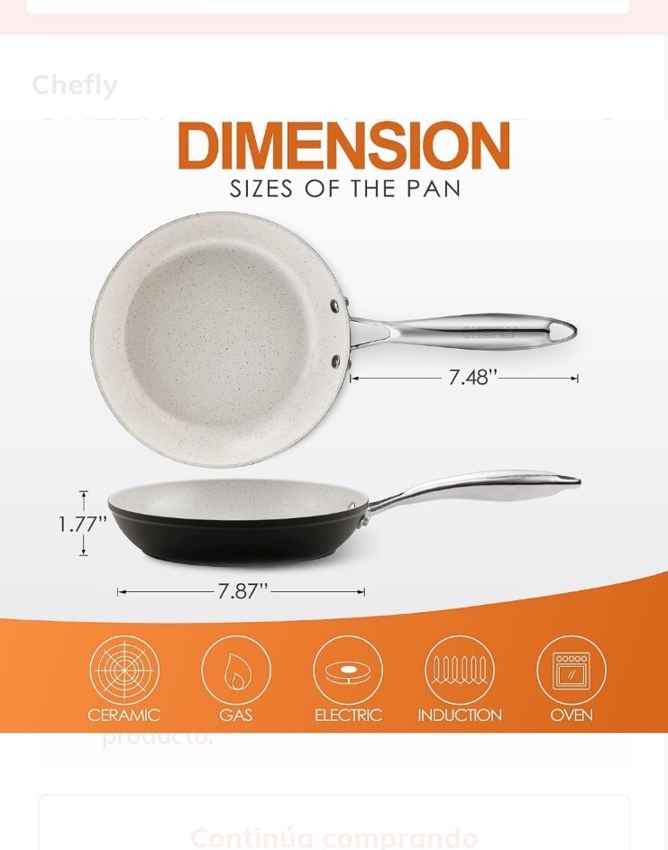 CHEFLY Frying Pan 8 Inch