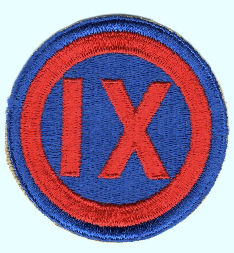Army Patch: 9th Corps, WWII era