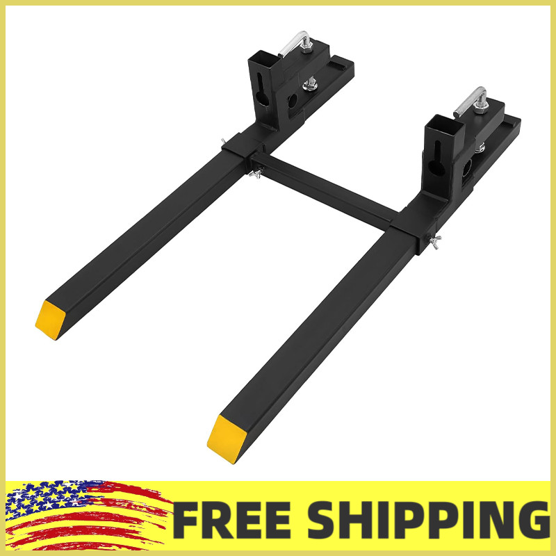 43"Skid Steer Pallet Fork Attachment,2500 Lb,Fork Frame w/Adjustable Bar,Tractor