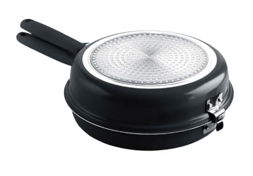 Nonstick Double Fry Pan Induction Base Soft Touch Handle Classic, Black