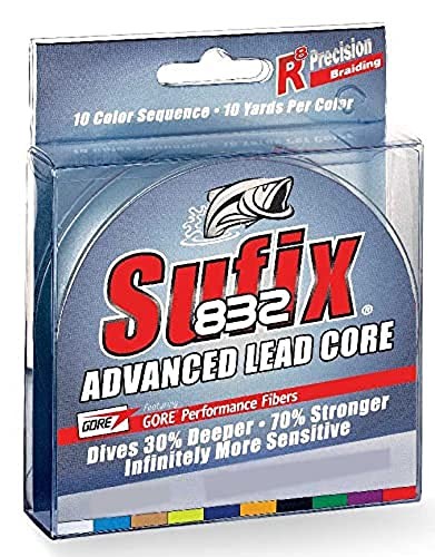 832 Lead Core, metered Multi-Colored (12 pound/100 Yard Spool)