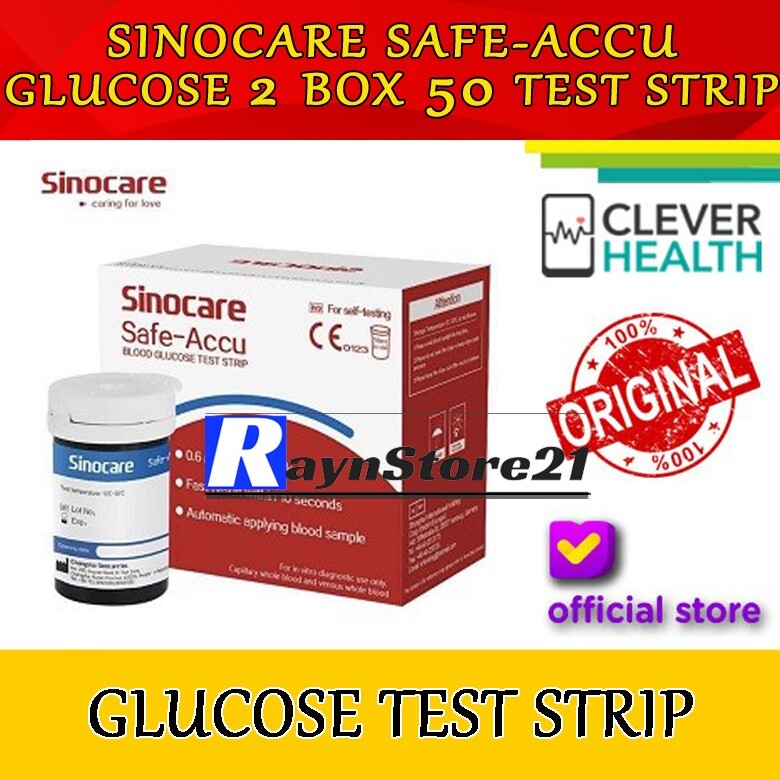 Sinocare Safe-Accu 2 Test Strips For Glucose Refill 50 Test Strips