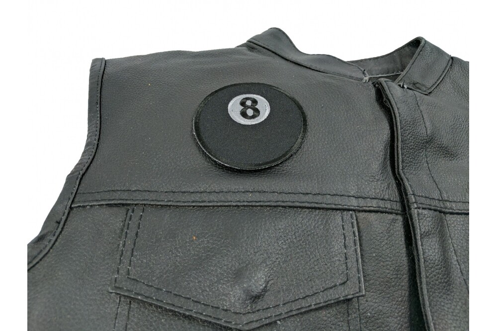 Embroidered Patch (Iron-On), 8 Ball, 3" Round