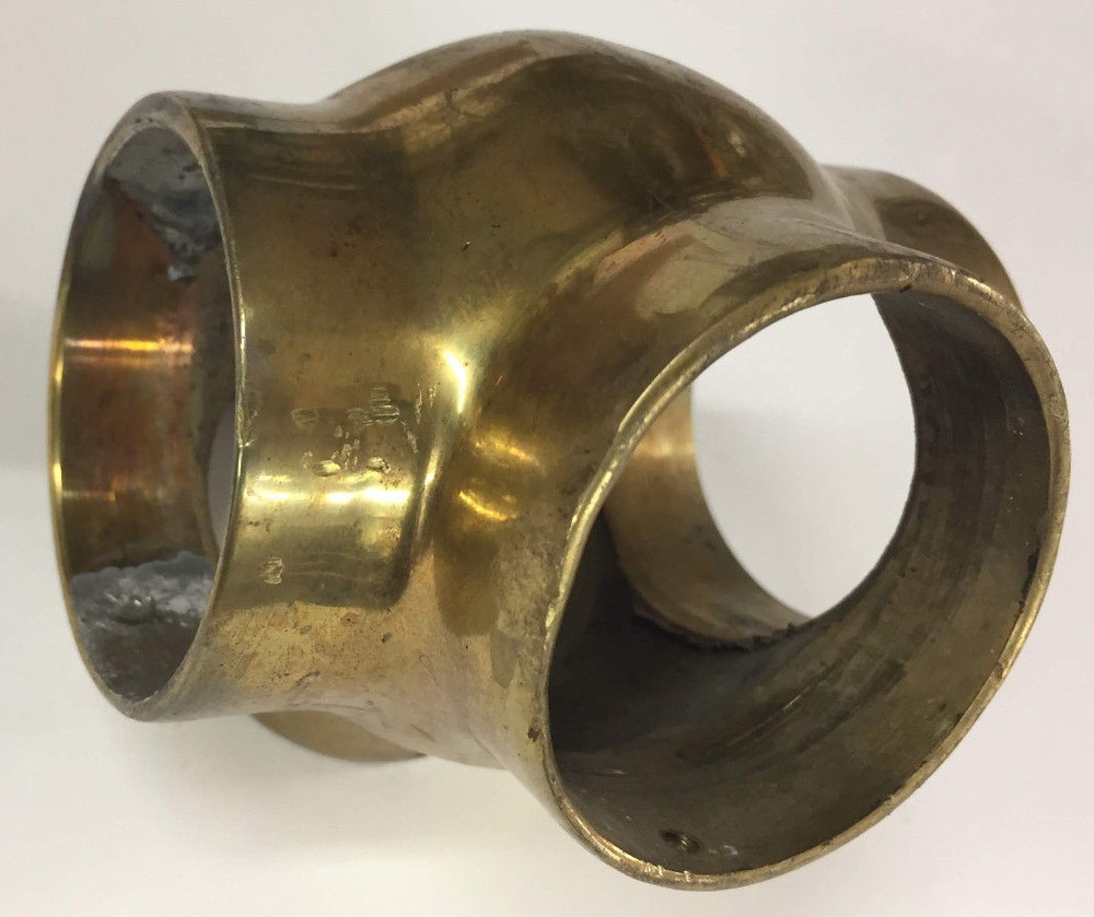 2" Brass Bar Railing 45° (4 way) connector Fitting
