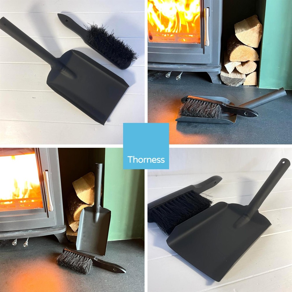 Fireside brush and ash shovel set