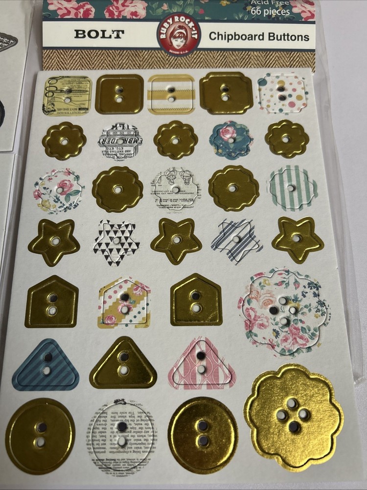Chipboard Buttons Over 60 Pieces