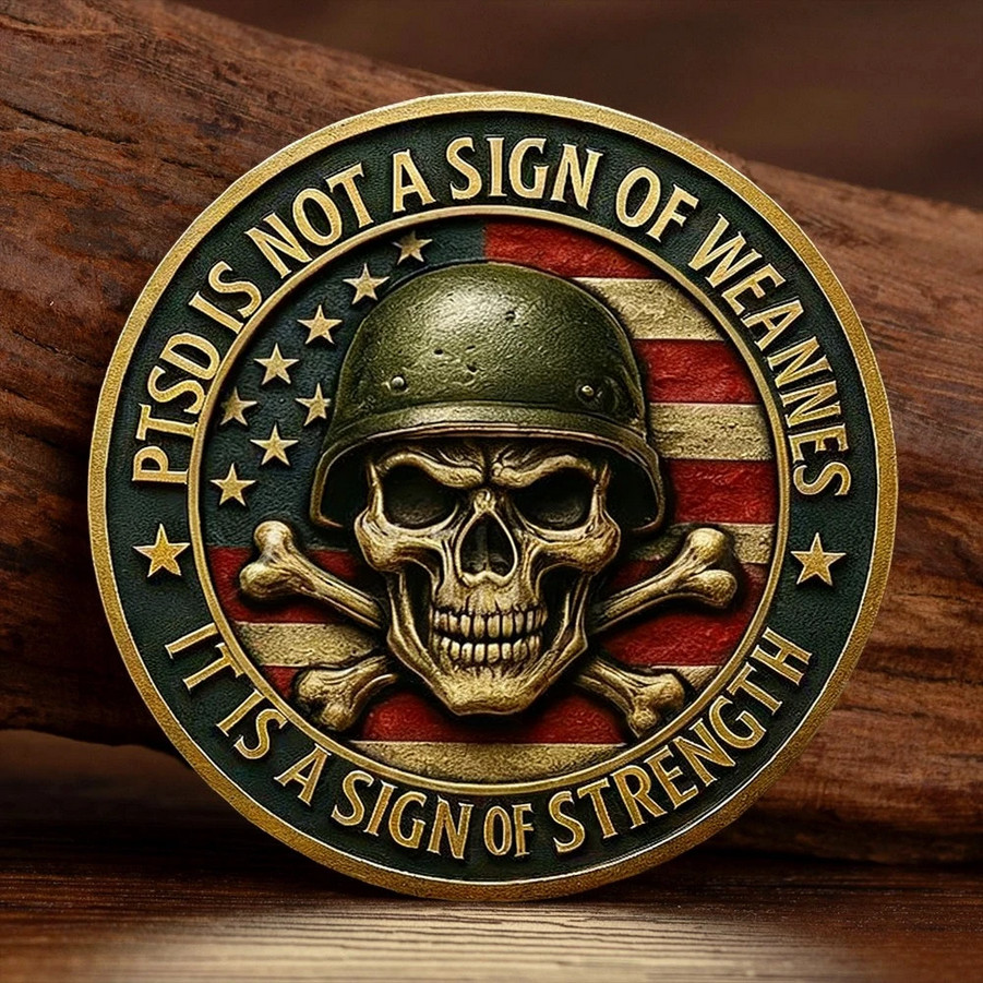 Military PTSD Is Earned Challenge Coin Collectable Armed Forces 1-pc