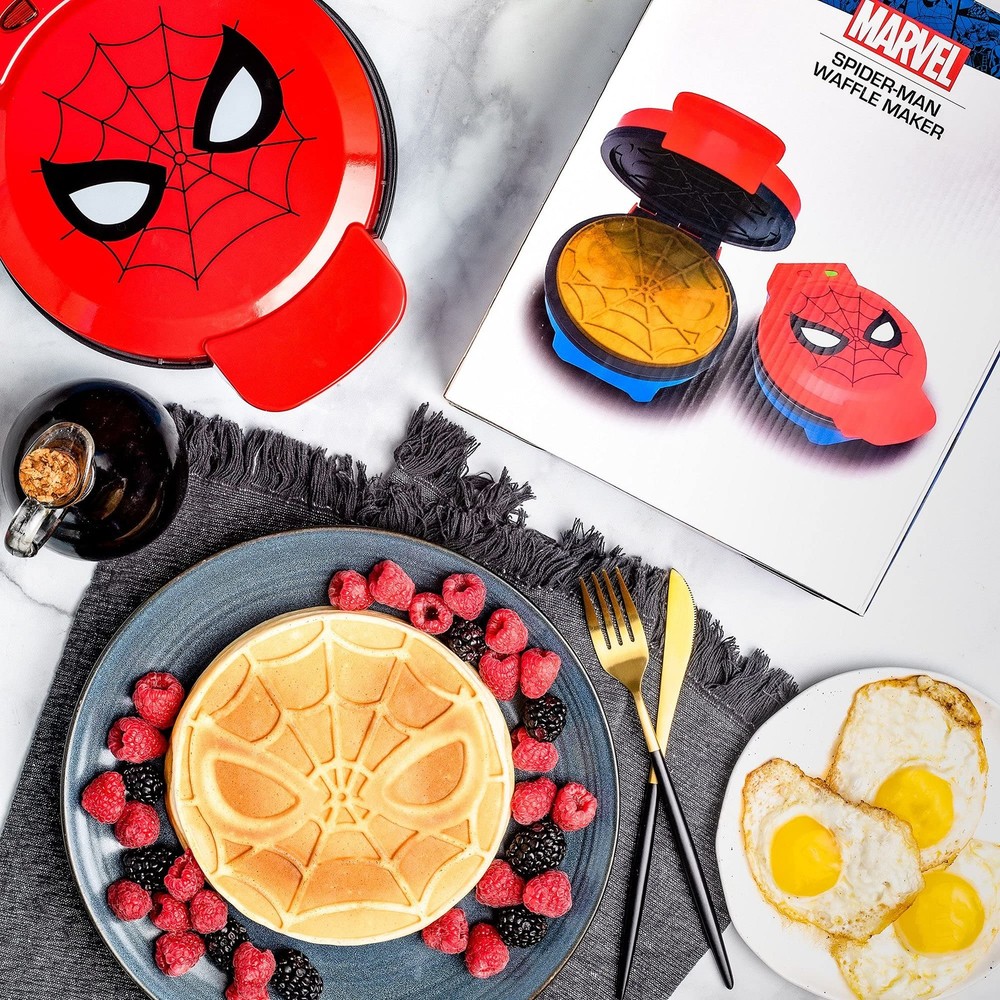 Marvel Spiderman Waffle Maker -Spidey's on Your Waffles- Waffle Iron