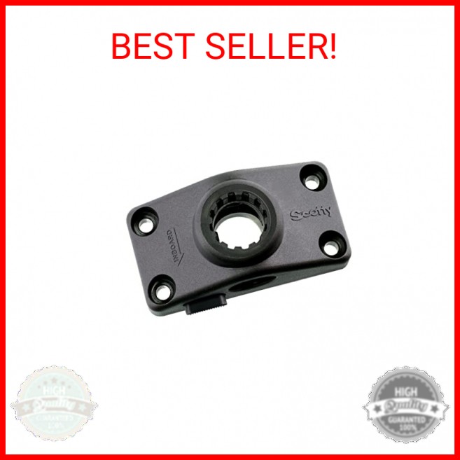 Scotty #241L-BK Locking Side Deck Mounting Bracket, Black, Small