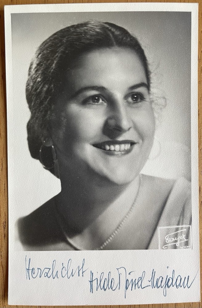 Austrian Opera Singer Hilde Rossel Majdan Autograph Photo