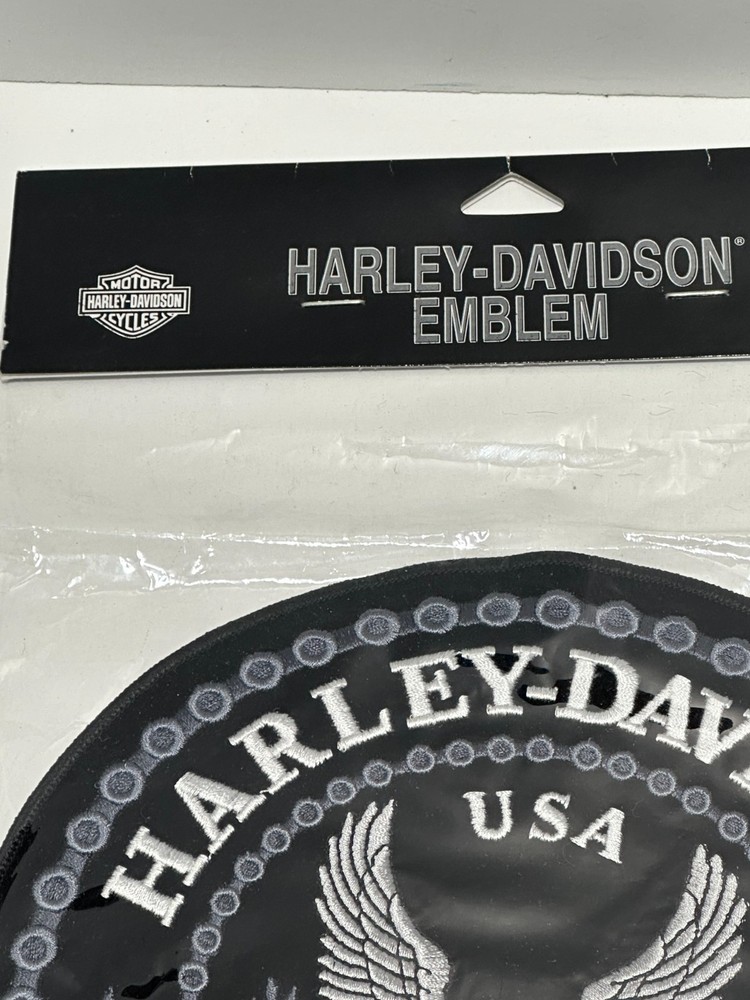 Harley Davidson large black 8" patch emblem chained shield new in package 2004