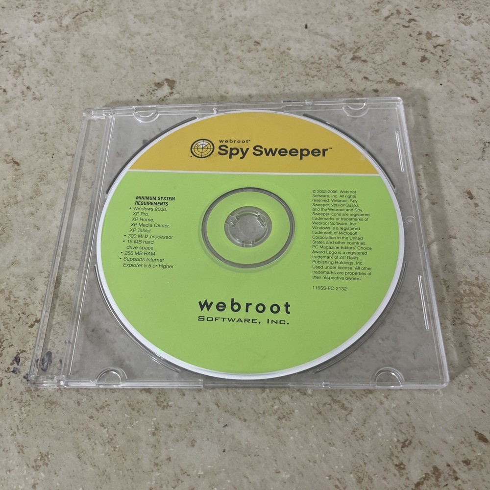 Webroot Spy Sweeper Cd ROM Software Disc 2003-2006