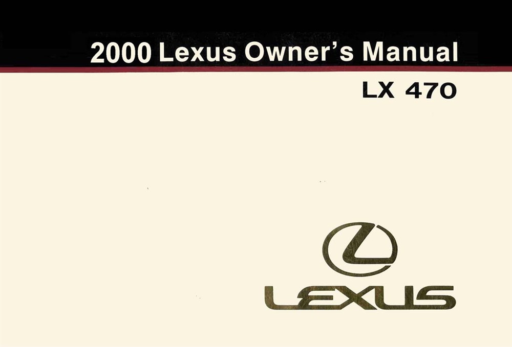 2000 Lexus LX 470 Owner's Manual
