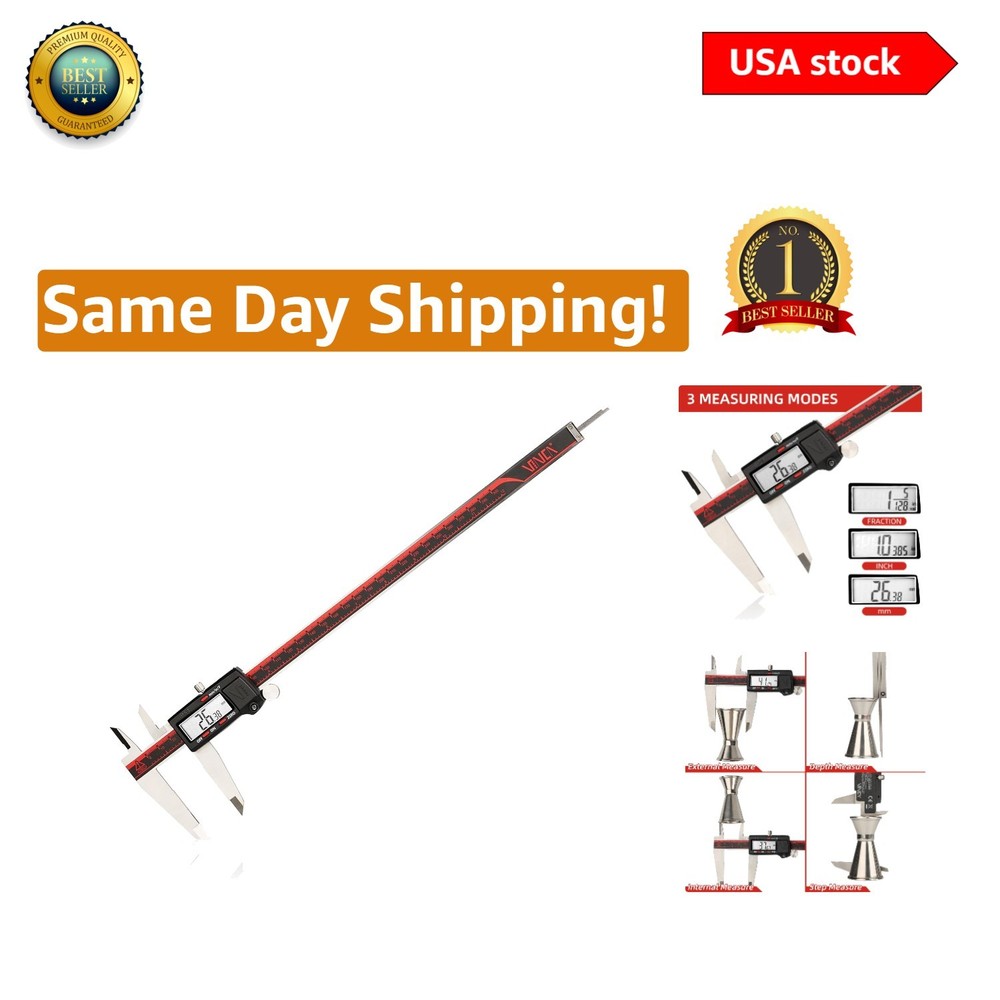 High Precision  Digital Caliper with Large LCD & Instant Conversion - 300mm