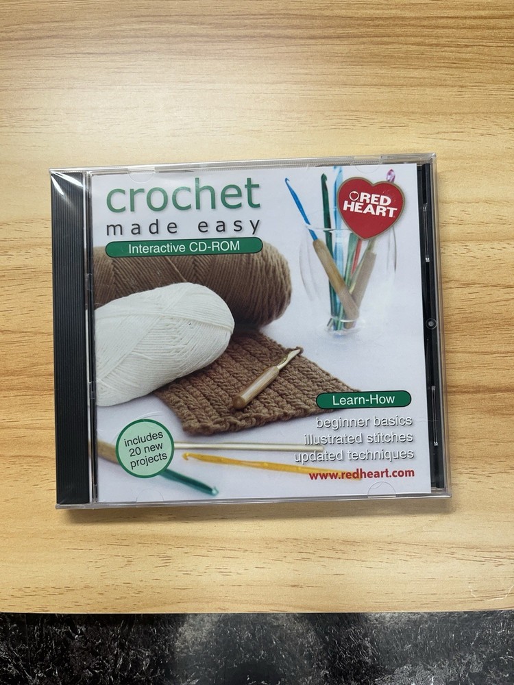 Crochet Made Easy Interactive CD-ROM Red Heart Beginner Basics USED