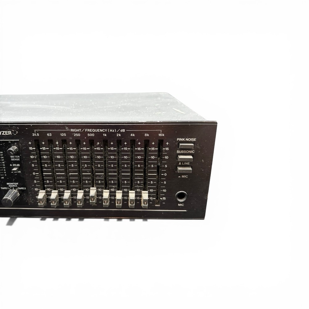 BSR EQ-3000 Stereo Frequency Graphic Equalizer Spectrum Analyzer - Black