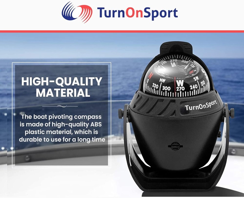 Boat Compass Dash Mount Flush - Boating Compass Dashboard Suction - Navigation