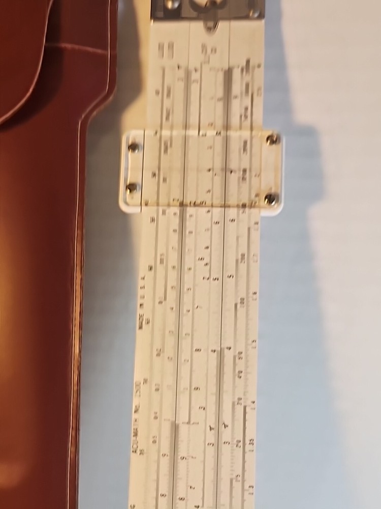 Acu-Math No. 1500 12-1/2" Plastic Slide Rule with case