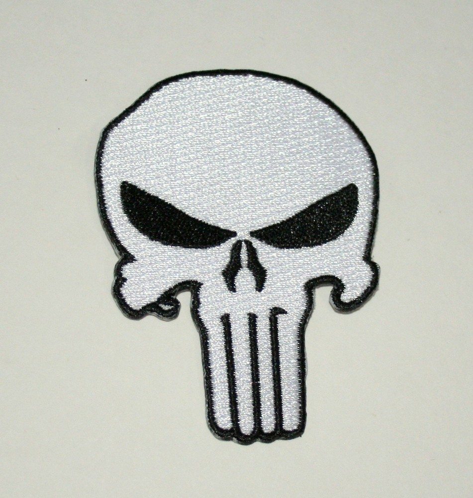 Official Marvel Comics Punisher Skull Iron-On Cloth Jacket Patch New