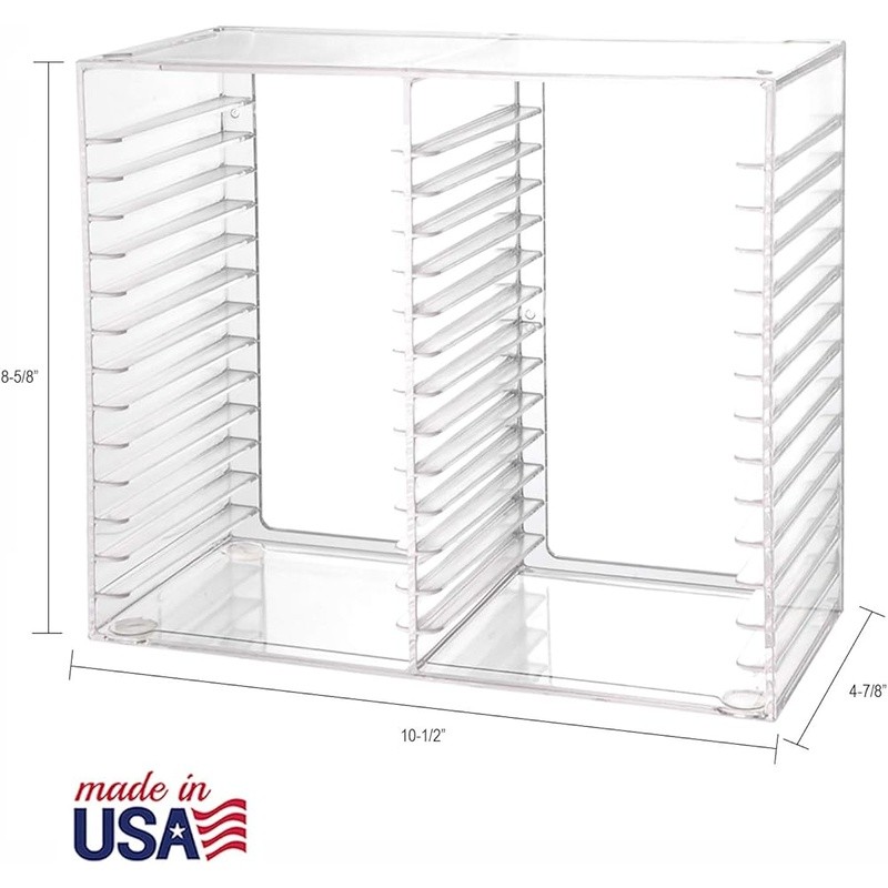 Stackable Clear Plastic CD Organizer w/Rubber Feet Rectangular Jewel Case Holder