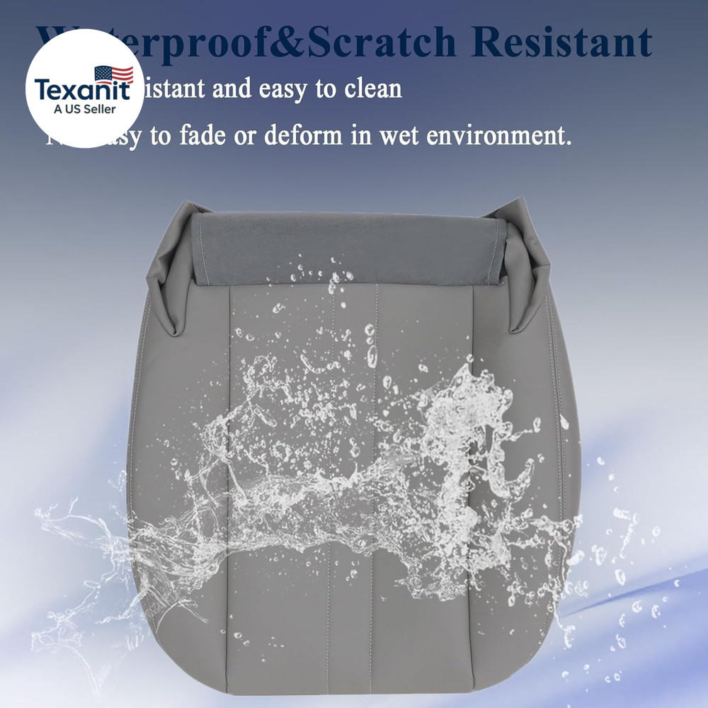 Front Driver or Passenger Side Bottom Replacement Leather Seat Cover Compatible