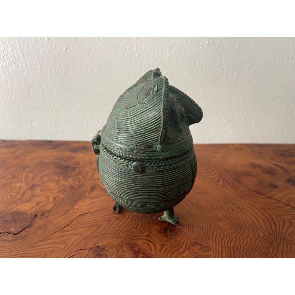 1960's Indian Bronze Owl Incense Burner
