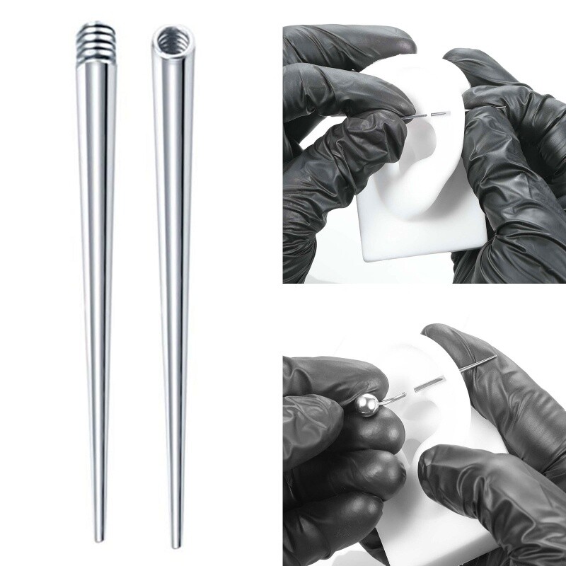 2X Internal & External Thread Puncture Guide Needle Surgical Steel Piercing Tool