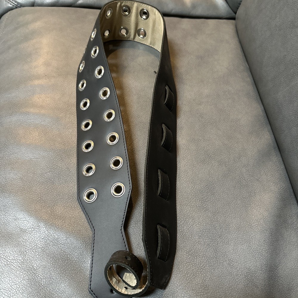 Leather Guitar Strap - Metal Rivets - 3.25’ Wide