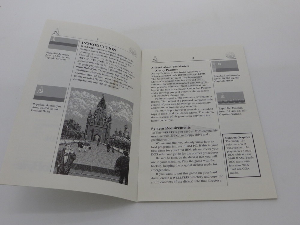 WELLTRIS The Soviet Challenge Continues Player's Guide 1987 game manual only