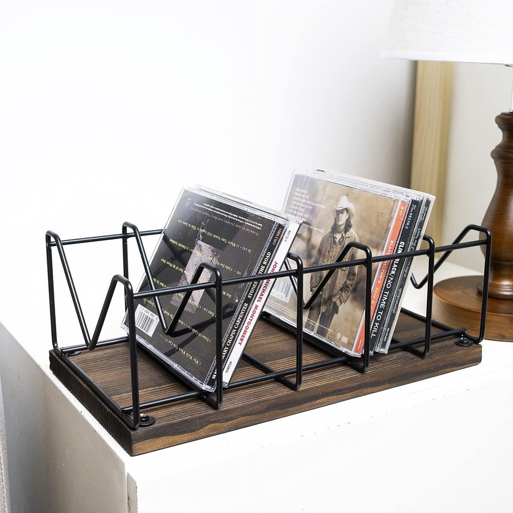 2 Pcs CD Rack Stand Holder DVD Tower Tabletop Compact Disc Case Organizer