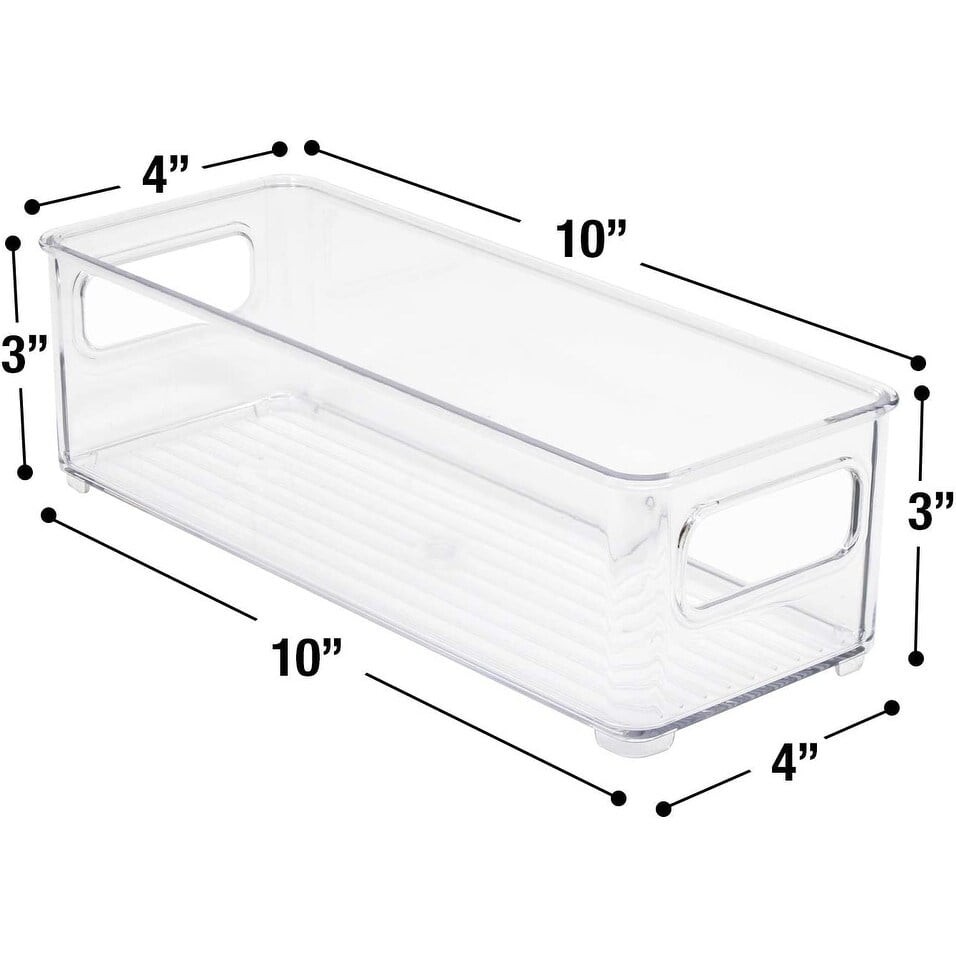 2-Pack Storage Bins Stackable Clear Pantry Organizer Box Bin Containers