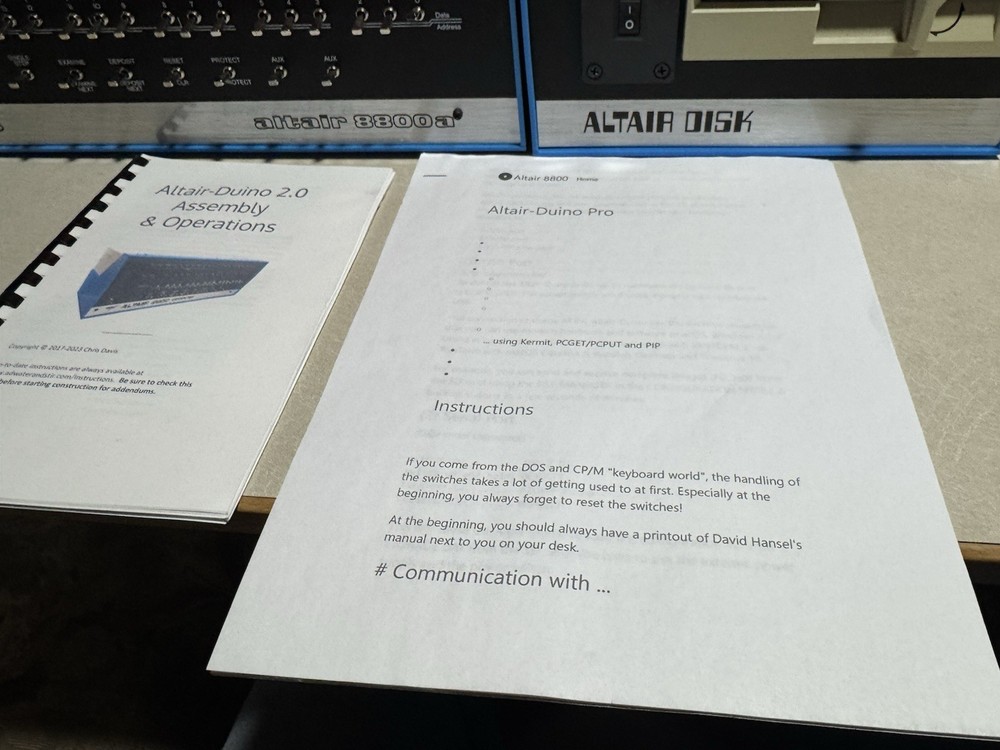 altair 8800 Clone / Altduino With Disk Drive