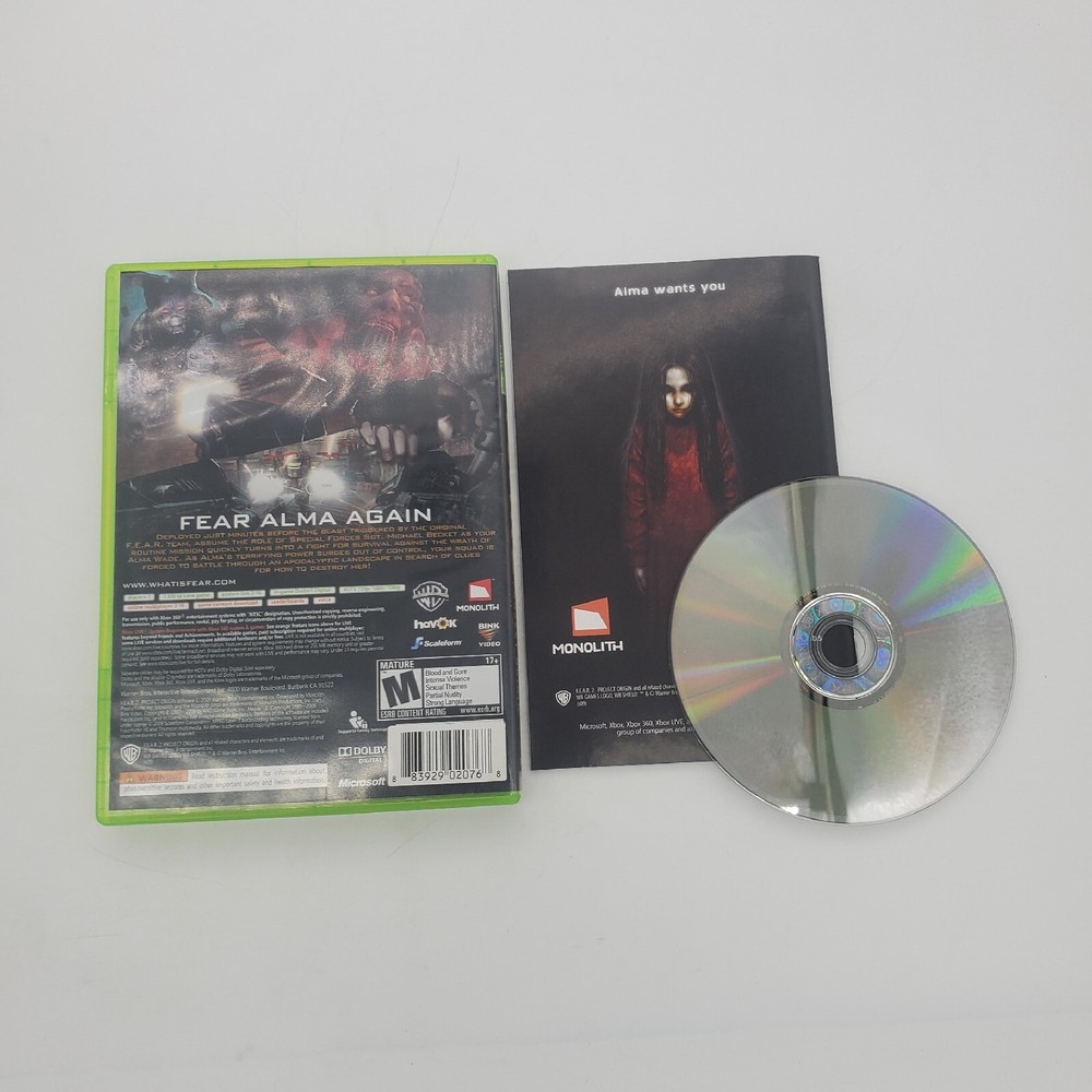 🔴FEAR 2: Project Origin (Microsoft, Xbox 360, 2008) Complete CIB