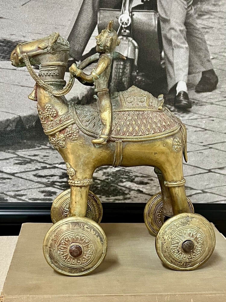 LARGE ANTIQUE INDIA TEMPLE TOY NUMBERED