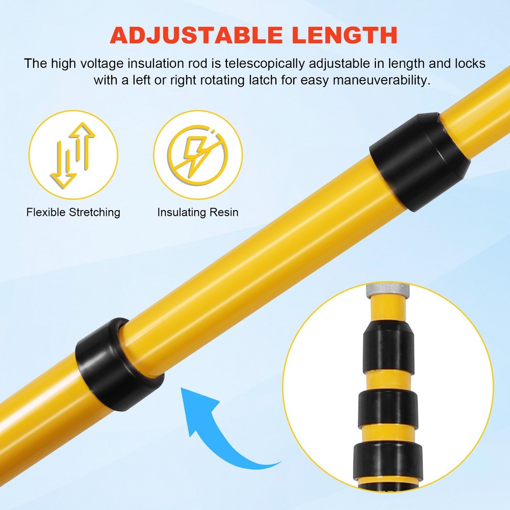 220KV 6m 4 Sections Electrical Hot Stick Telescopic Operation Pull Rod