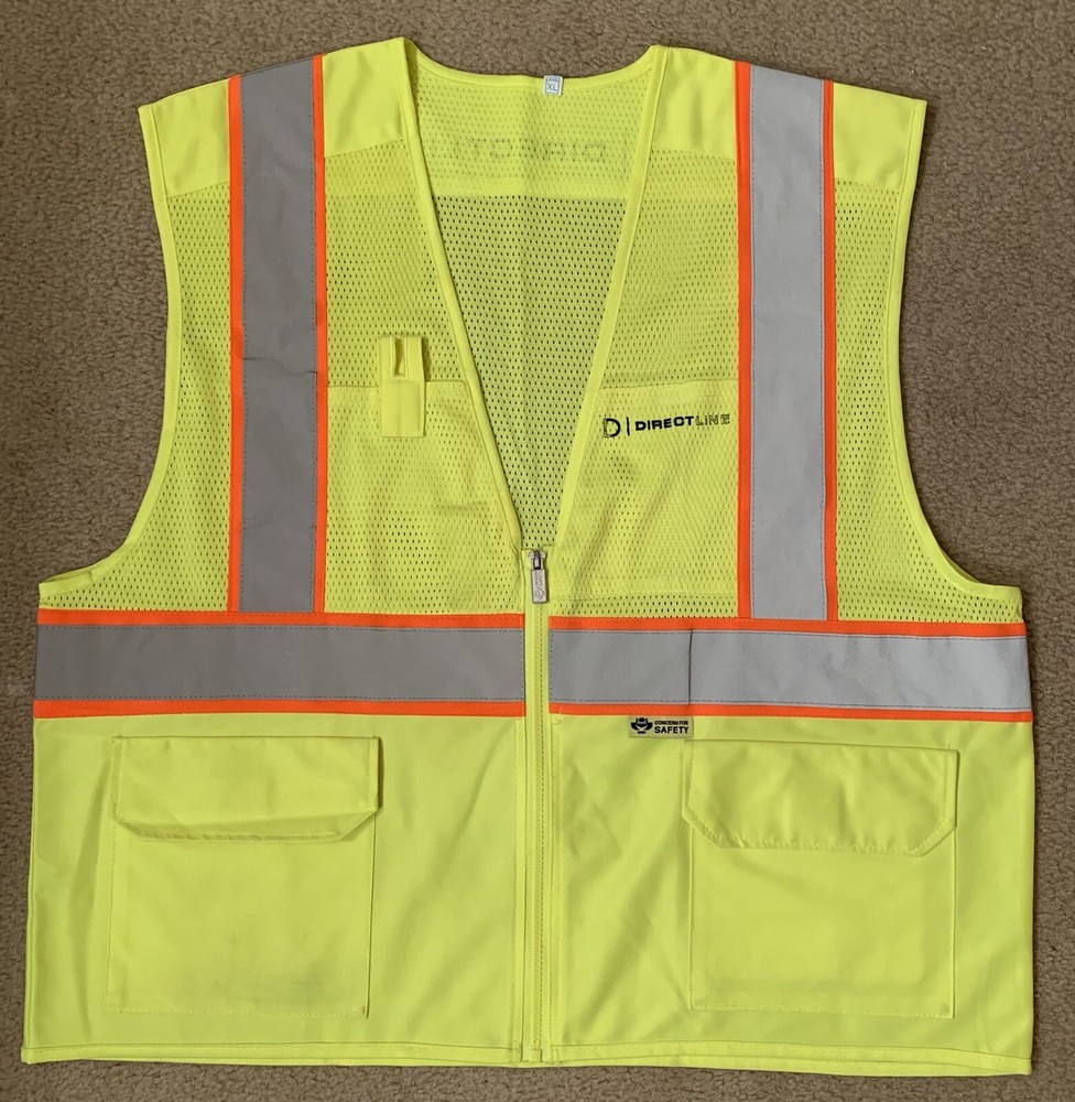 2W MS530C-2 Size XL Class 2 Mesh And Solid Ansi Vest - Lime