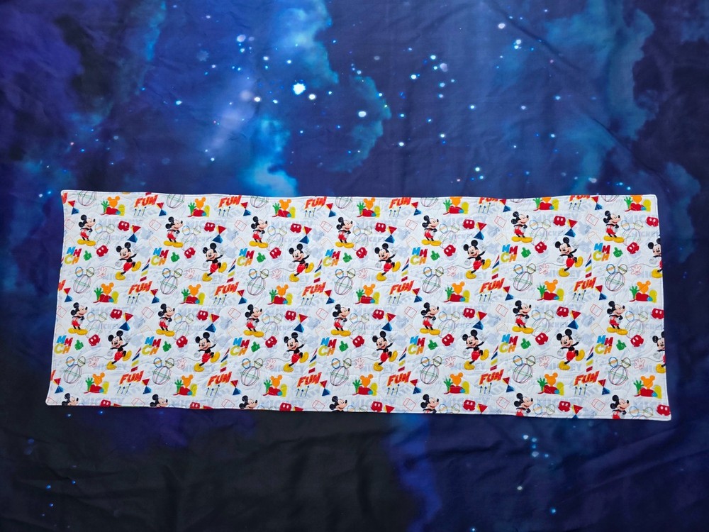 Handmade Quilted Table Runner Disney Mickey Mouse FUN SKETCH BUBBLES