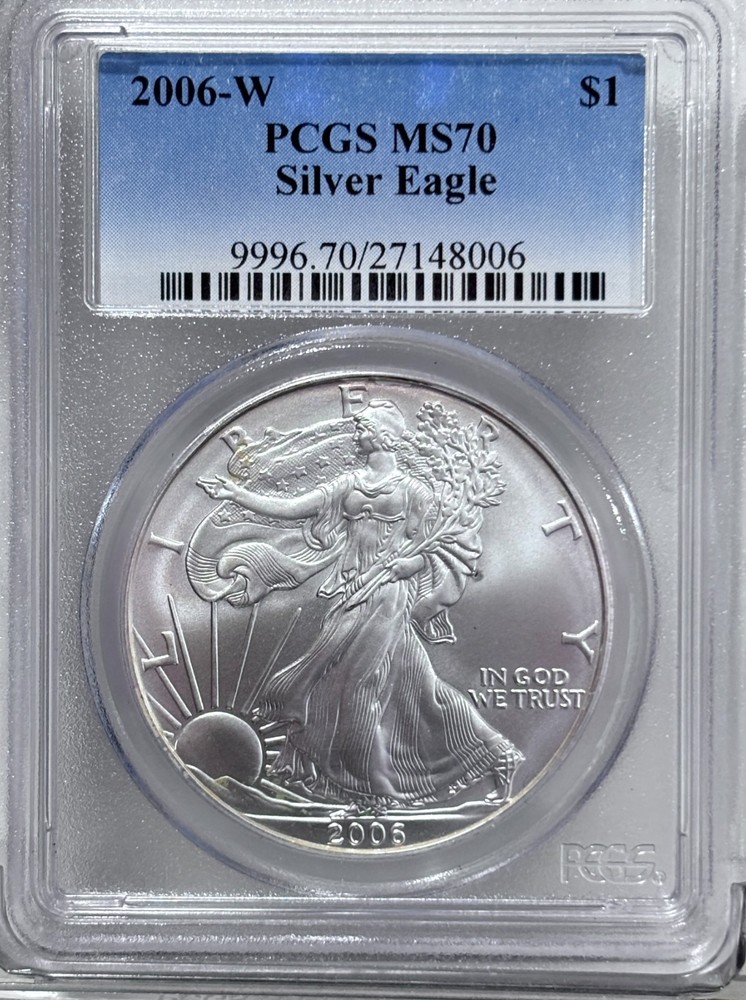 2006-W Silver Eagle Burnished PCGS MS70 2006 W SP70 $1