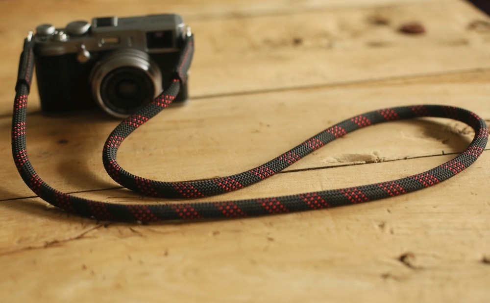 9mm Climbing Rope Camera Strap — Black And Red