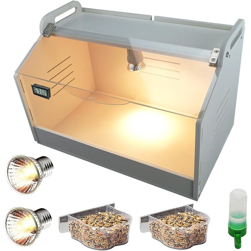 110V 50W Heat Lamp Brooder Box Temperature Control W/ Humidity Display New