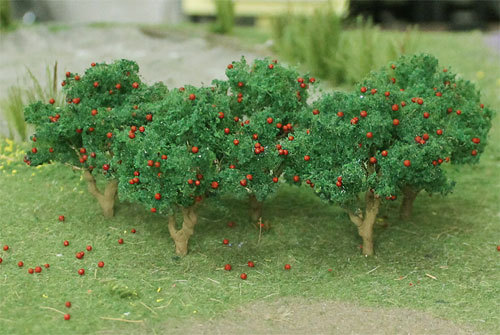 MP SCENERY 2 Apple Trees O Scale Architectural Fruit Trees Railroad Layout Farm
