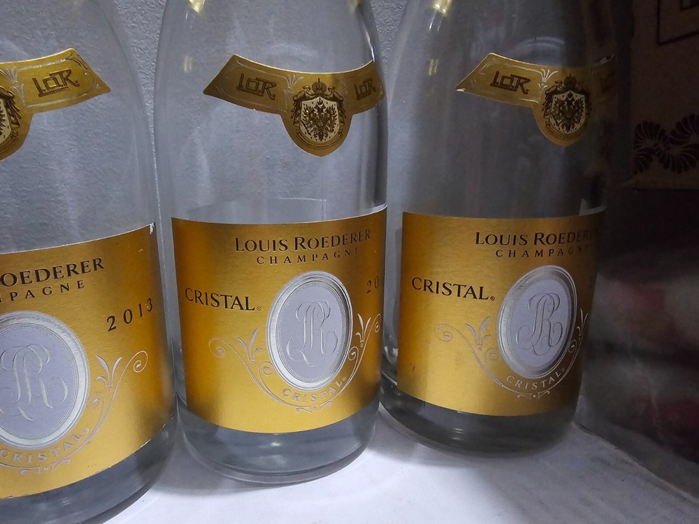 4 Empty Louis Roederer Cristal Empty Bottle Champagne Premium With Cork