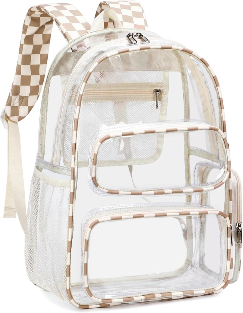 Clear Backpack Heavy Duty Transparent Bag See Through BookBag for Student Sch...
