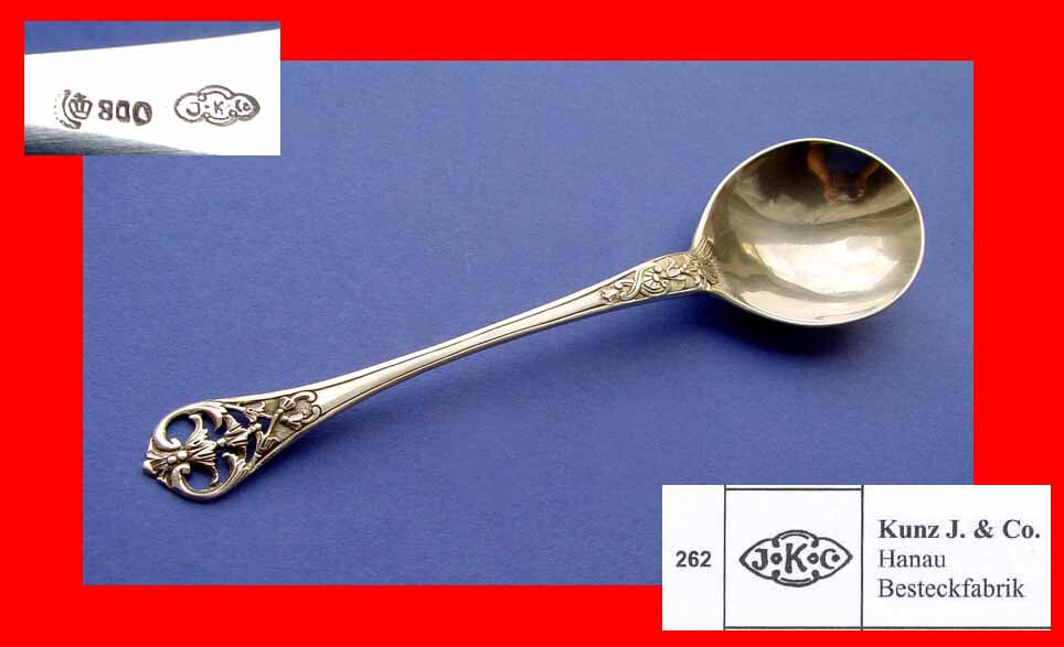 Serving Spoon Kunz J. & Co Hanau 800 Silver B122