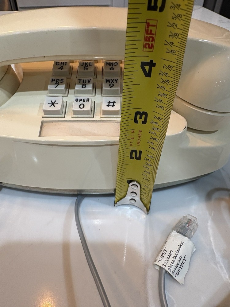 Vintage Push Button Phone Off White Used Untested Desk No Cracks