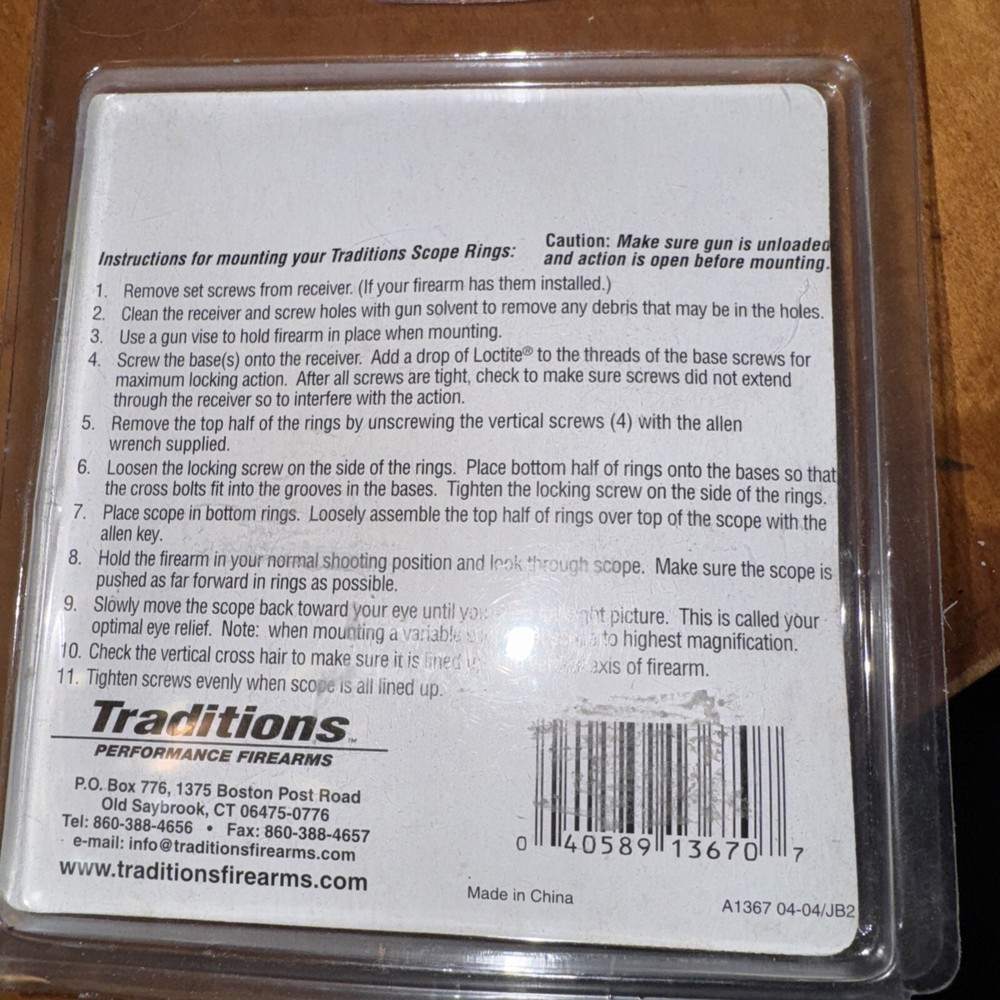 Traditions A1367 See-Thru 1" Ring