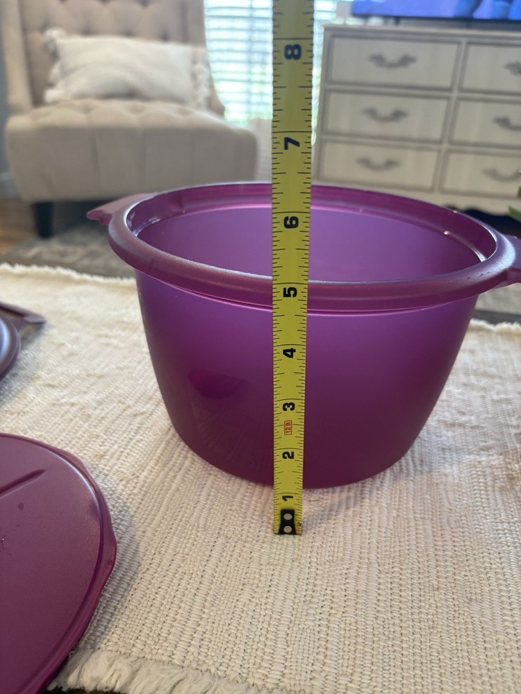Tupperware Microwave Rice Maker Steamer Purple Complete w Insert Lid Manual
