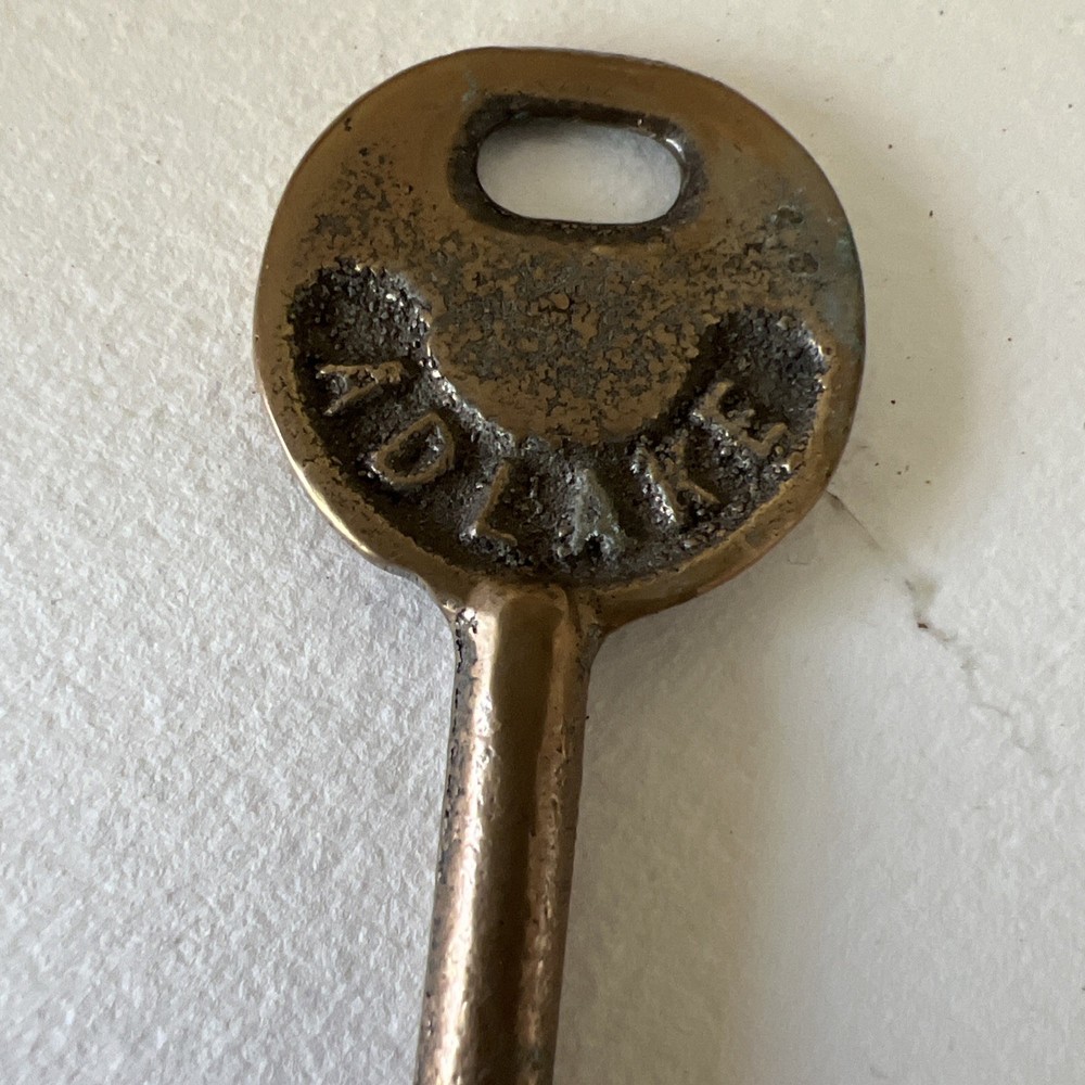 Vintage Adlake Solid Brass Railroad Skeleton Keys