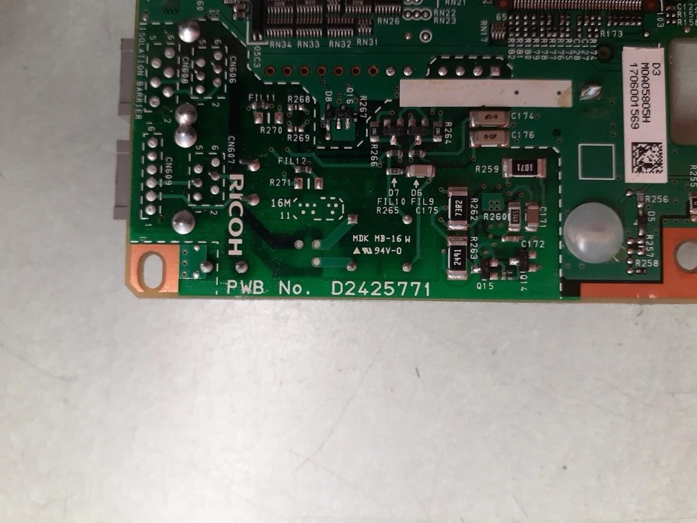 Ricoh PWB No.D2425771 PCB: GWFCU3. 8E Fax Module
